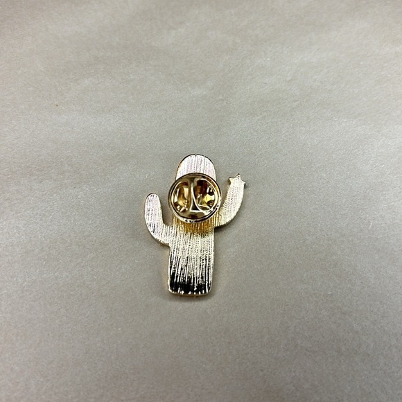 Pink & Orange Southwestern Cactus Enamel and Metal Pin - Picture 2 of 2